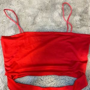 Red crop top